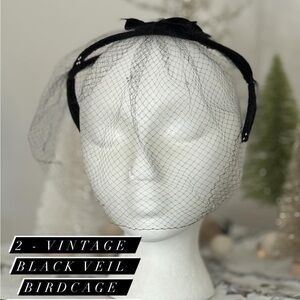 2- Vintage black Fascinators